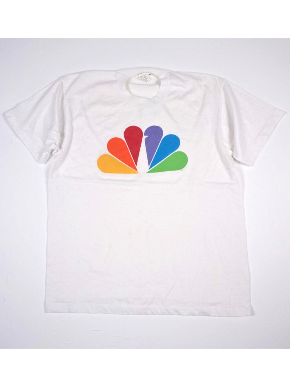 Vintage 80s NBC News Channel T Shirt Large Single Stitch Grapgic Logo Television